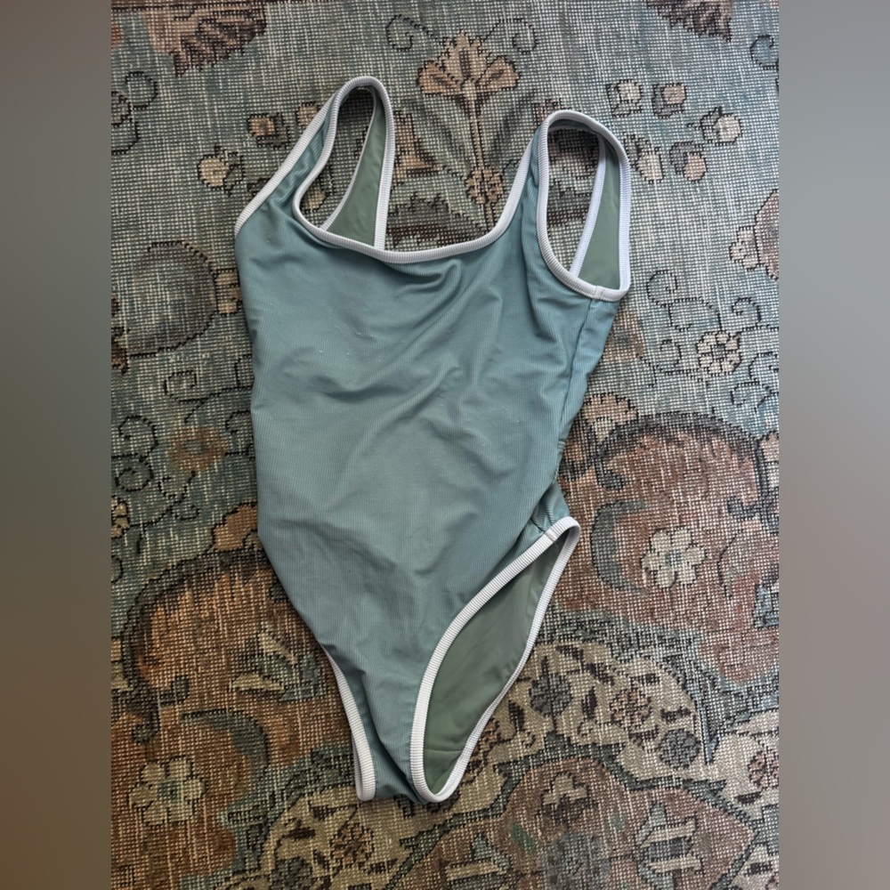 LainSnow Eucalyptus One Piece with White Trim